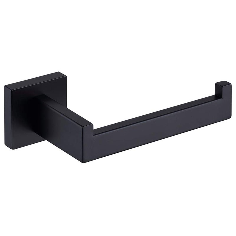 TASTOS Toilet Paper Holder Matte Black, Toilet Tissue Roll Holders Dispenser and Hangers Wall Mounted for Bathroom & Kitchen, Stainless Steel Modern Square Style - Image 1